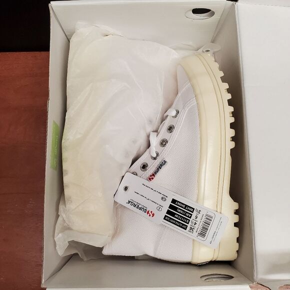 SUPERGA High Top Size 6 Alpina Shiny Gum 2341 Shoes Sneakers - Picture 2 of 12